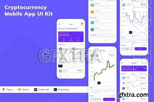 Cryptocurrency Mobile App UI Kit 5CU4G3K