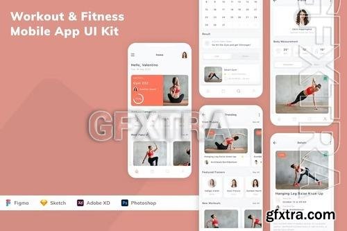 Workout & Fitness Mobile App UI Kit 8B86QYK