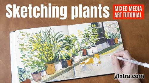 Sketching Plants with Mixed Media Art Supplies