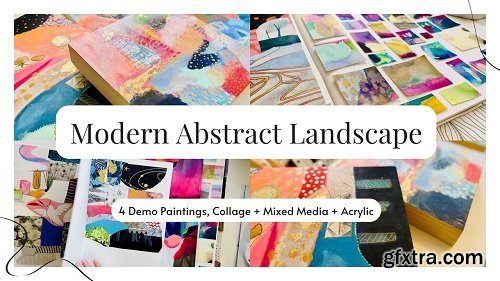 Modern Landscape | Mixed Media Collage to Abstract Acrylic Painting