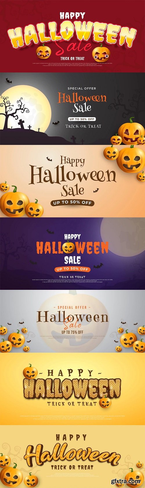 Realistic banner happy halloween sale banner promotion template