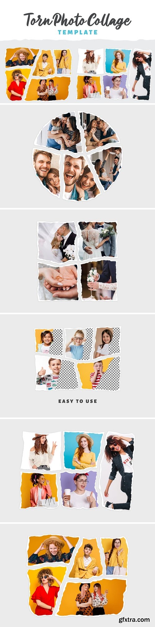 Torn Photo Collage Template ELVZ3FH