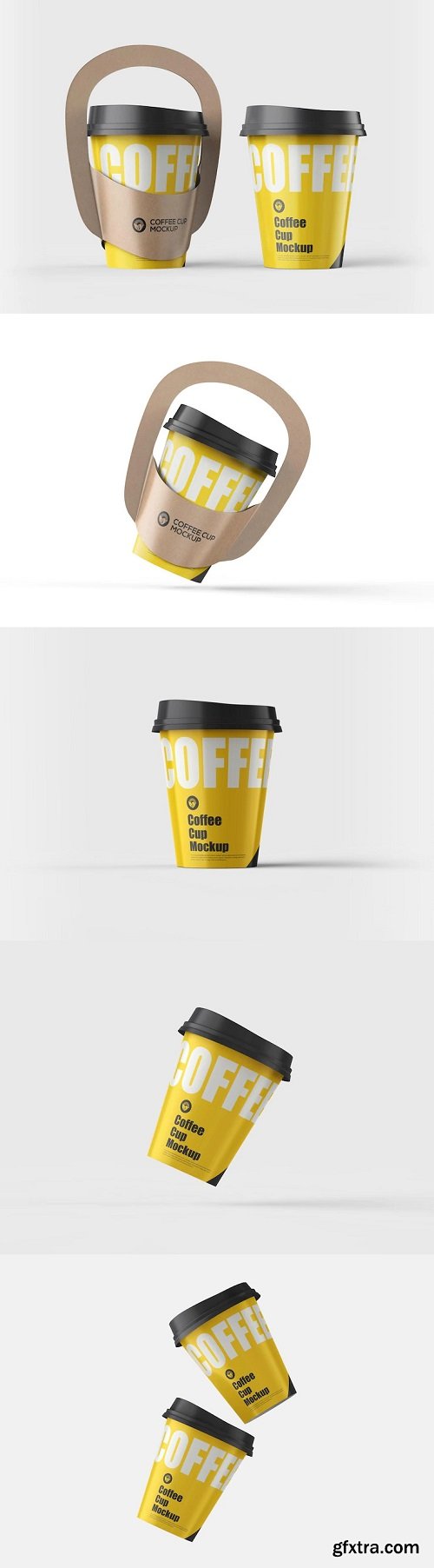 Isolated realistic take away paper coffee cup mockup