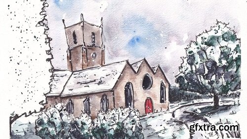 Urban Sketching in Winter - Use Ink and Watercolour to Paint a Snowy Scene