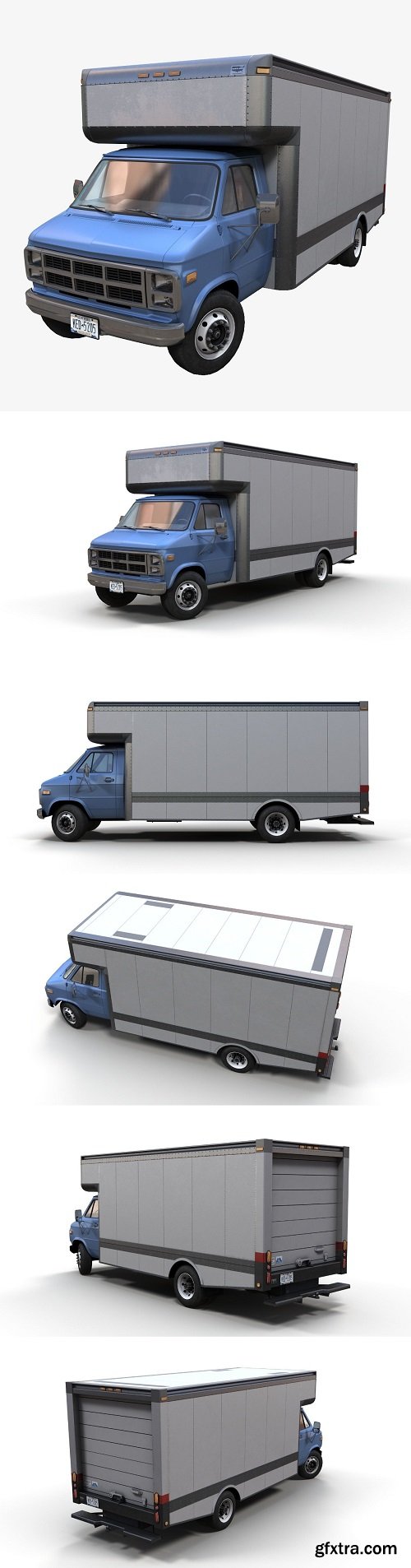 Moving box van Low-poly 3D model