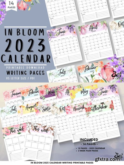 The Bloom 2023 Calendar Printable Template [US Letter]