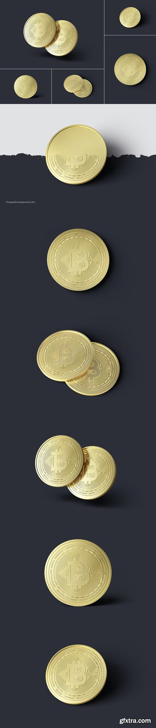 CreativeMarket - Gold Coin / Cryptocurrency Mockups 10274831