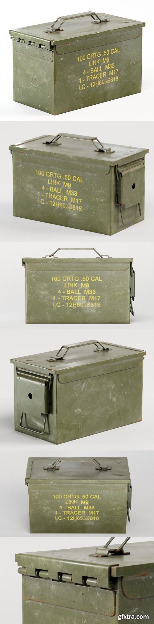 Used millitary Ammo box M2A1 yk1 Low-poly 3D model