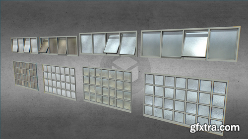 Factory windows pack 3D Model