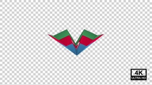 Videohive - Paper Airplane Of Azerbaijan Flag V3 - 39707189
