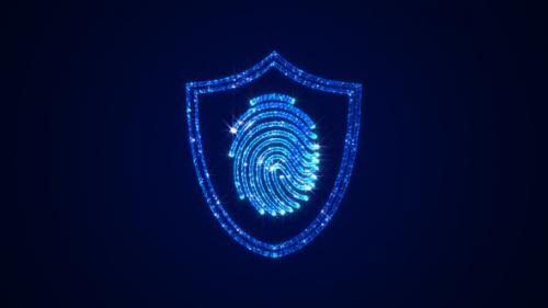 Videohive - Fingerprint Biometric Scan Cyber Security 3D Hologram - 39729751
