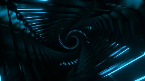 Videohive - Movement in Spiral with Structure and Neon Stripes - 39738245
