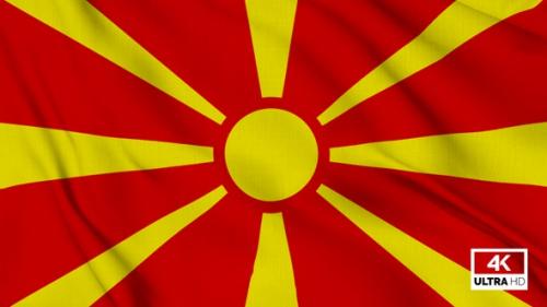 Videohive - Macedonia Flag Waving Slowly Looped - 39740302