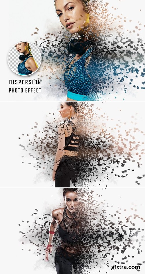 Dispersion Photo Effect with Rock Explosion Mockup