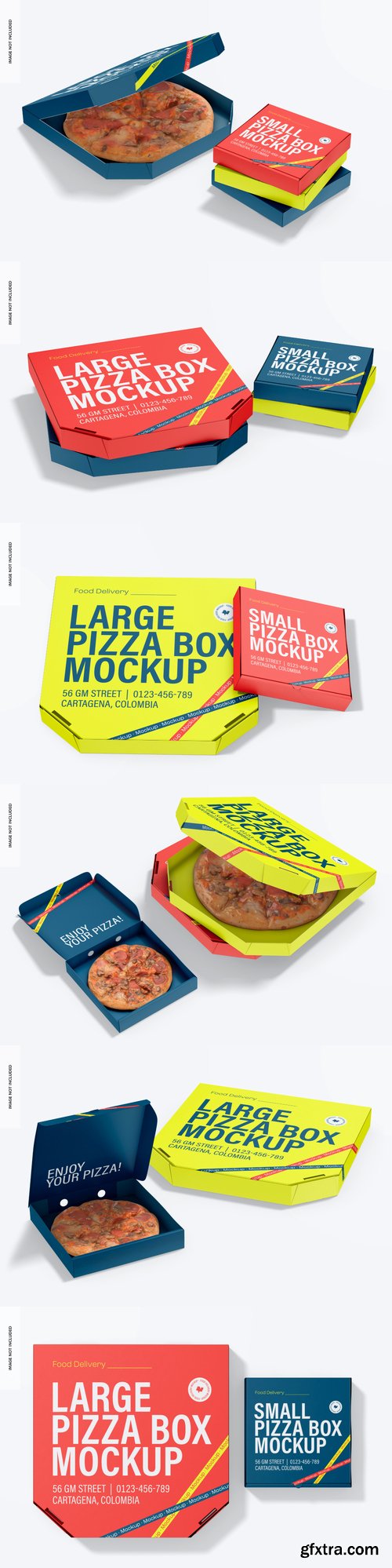 Large and small pizza boxes mockup