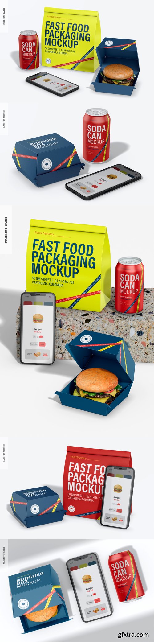 Smartphone with food packaging mockup