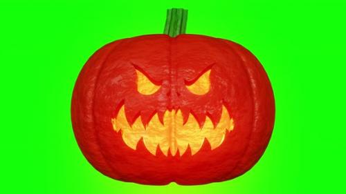 Videohive - Halloween pumpkin twinkle on green background, halloween party, scary party background - 40484000