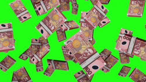 Videohive - New Zealand dollar 100 banknote packs falling loop - 40512513