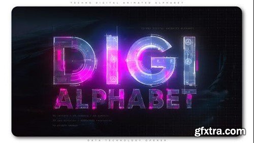 Videohive Techno Digital Animated Alphabet 22592914