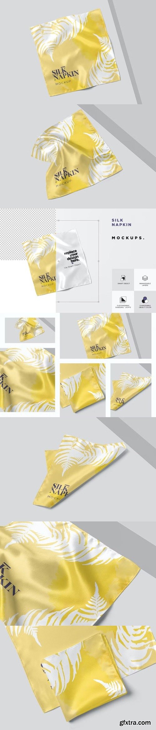 CreativeMarket - Silk napkin mockups 7498828