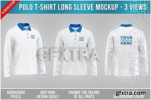 Polo T-Shirt Long Sleeve Mockup 5HFENCE