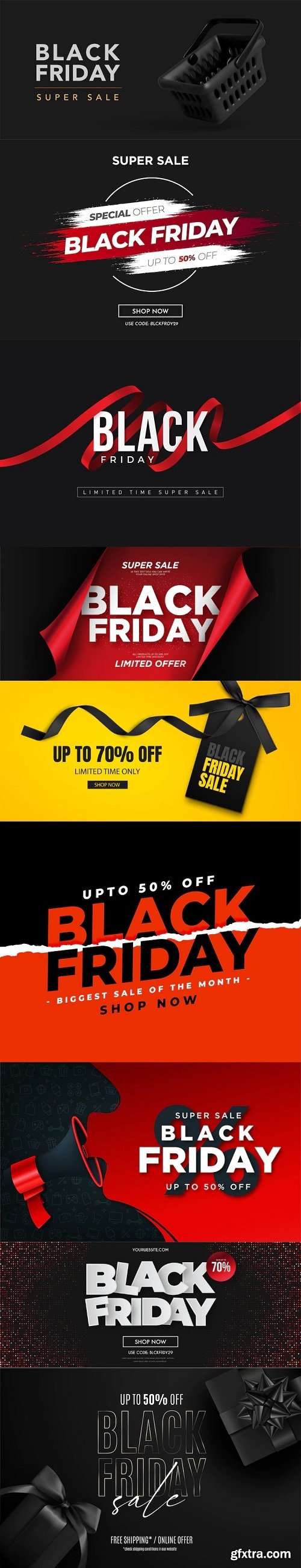 Black friday sale banners & backgrounds