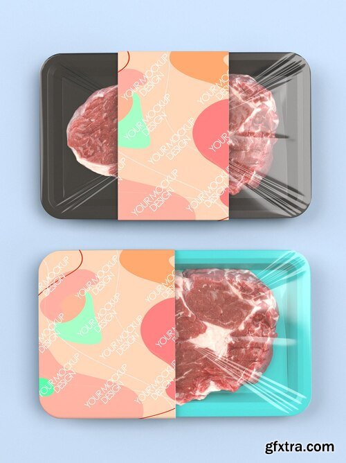 Meat packaging mockup design