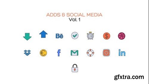 Videohive Adds and Social Media Line Icons Vol.1 40309804