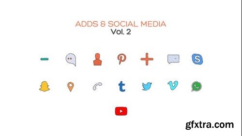 Videohive Adds and Social Media Line Icons Vol.2 40309854