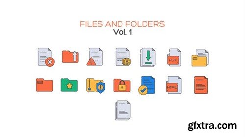 Videohive Files and Folders Line Icons Vol.1 40392658