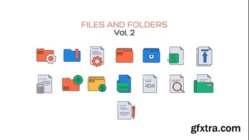 Videohive Files and Folders Line Icons Vol.2 40392666