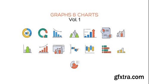 Videohive Graphs and Charts Line Icons Vol.1 40436417