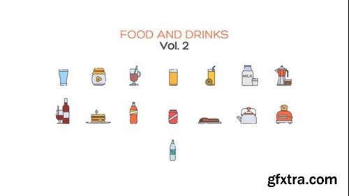 Videohive Food and Drinks Line Icons Vol.2 40436373
