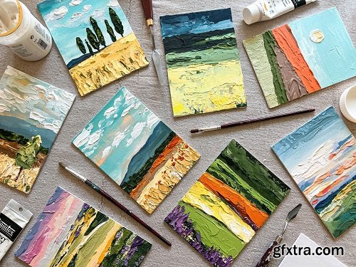 Explore Light and Depth in Acrylic: Paint a Tiny Textured Landscape