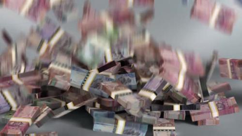 Videohive - Botswana Money - Pula Stacked Money Falling - Botswanan Currency - 40575287