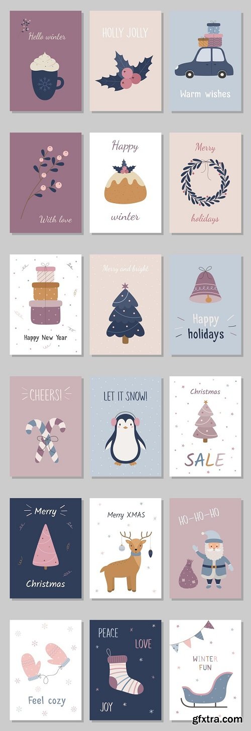 Set of christmas cards