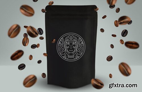 Premium black coffee brand packaging