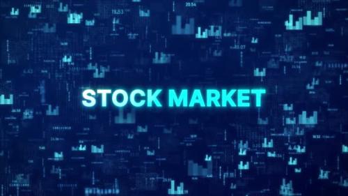 Videohive - STOCK MARKET Concept over animated finance background with chart, numbers and matrix codes - 40619803