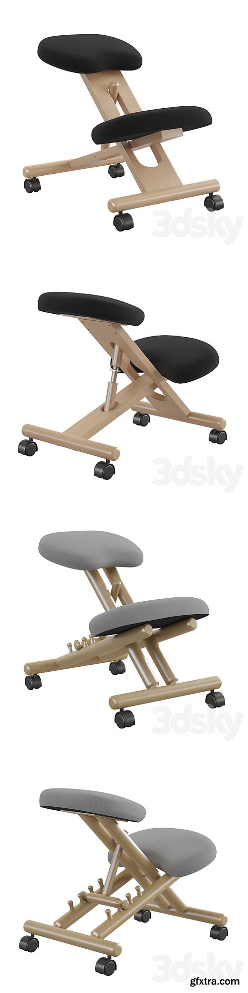 Orthopedic kneeling office smart chair