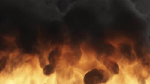 Videohive - Wall Of Fire Background 4K Loop - 40686654