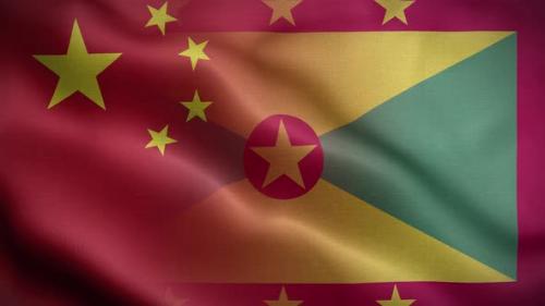 Videohive - China Grenada Flag Loop Background 4K - 40704746