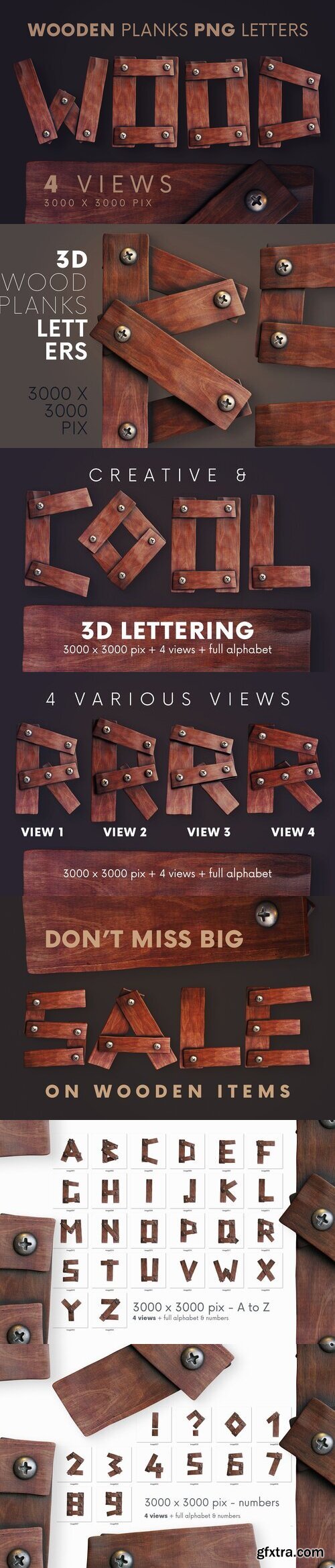 Creativemarket - Wooden Planks - 3D Lettering 5221401
