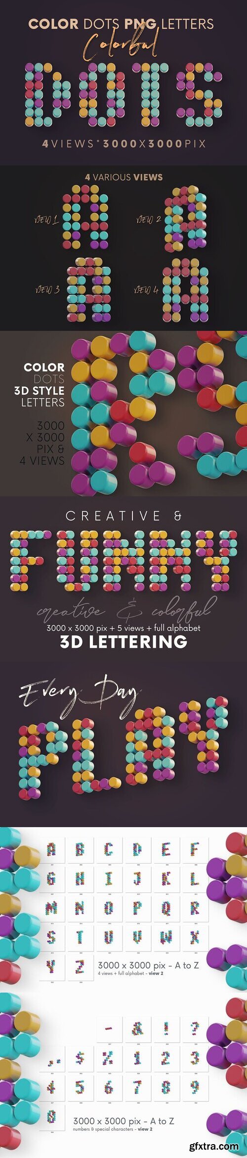 Creativemarket - Color Dots - 3D Lettering 5372107
