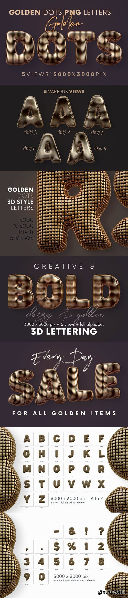Creativemarket - Golden Dots - 3D Lettering 5372195