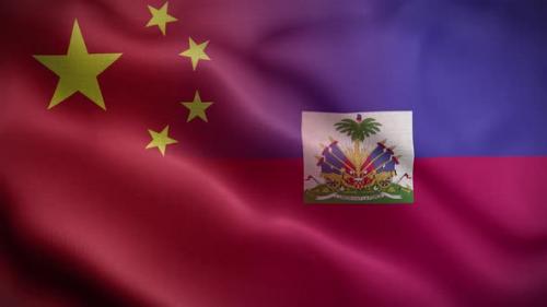 Videohive - China Haiti Flag Loop Background 4K - 40705577