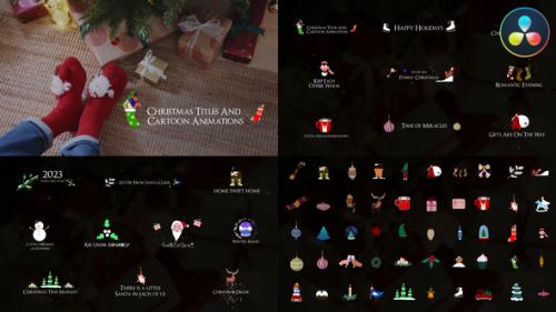 Videohive - Christmas Titles And Cartoon Animations for DaVinci Resolve - 40749843