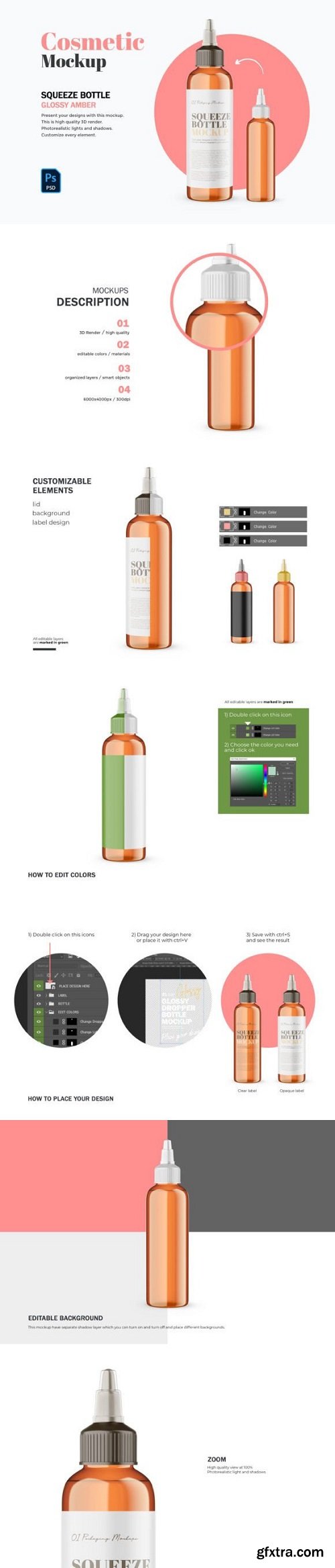 Amber Squeeze Bottle-Cosmetic Mockup