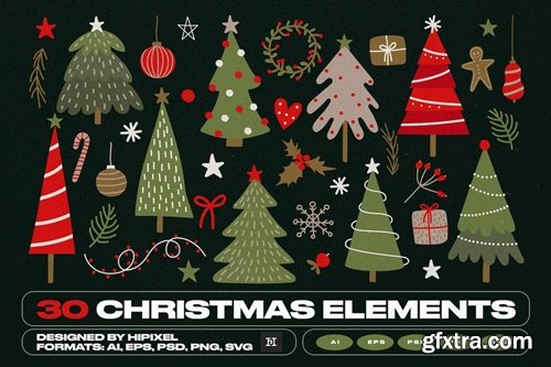 30 Christmas Elements Pack 4AL8EHM