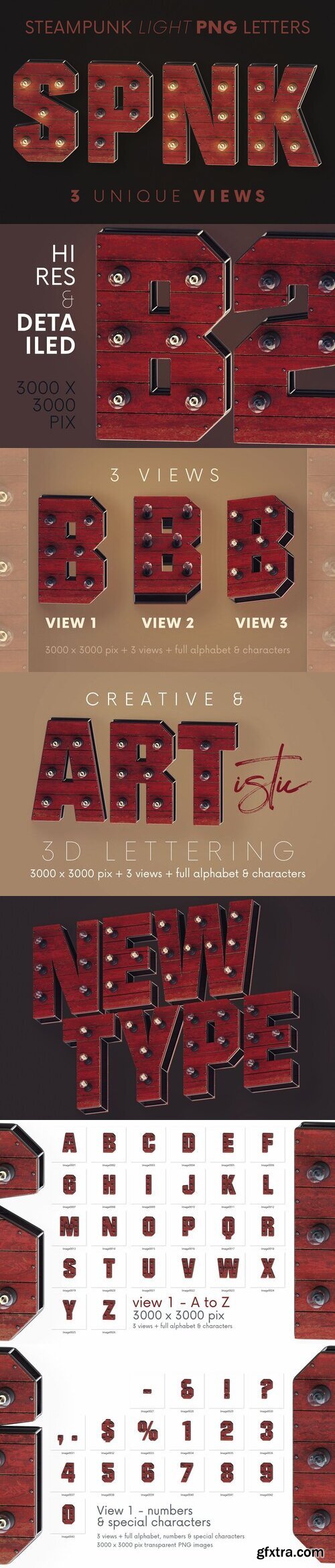 Creativemarket - Steampunk Light - 3D Lettering 6221185