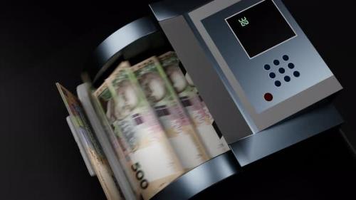 Videohive - 500 Ukrainian hryvnia in cash dispenser. Withdrawal of cash from an ATM. - 40754470
